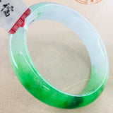 Zheru Jewelry Jadeite Bracelet Natural Green + Yang Green 52-61mm