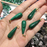 Natural Malachite Water Drop Pendant Crystal Healing Stone
