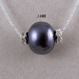 Large Shell Pearl Rhinestone Beads Necklace with Magnet Clasp