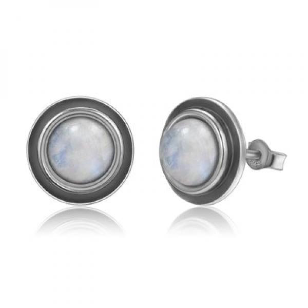 Moonstone Stud Earrings 925 Sterling Silver Wedding Anniversary Gift