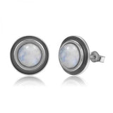Moonstone Stud Earrings 925 Sterling Silver Wedding Anniversary Gift
