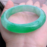 Zheru Jewelry Natural Burmese Emerald Green Bangle 54-64mm