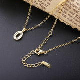 925 Silver Lucky Number Zircon Pendant Necklace Women Gift