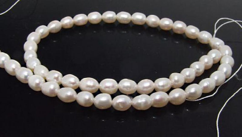 Rice Cultured Freshwater Pearl Beads 14in DIY Jewelry Necklace LS3-096