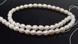 Rice Cultured Freshwater Pearl Beads 14in DIY Jewelry Necklace LS3-096