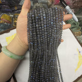 Natural Dark Labradorite Round Beads for Jewelry Making DIY Bracelet