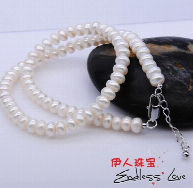 7-8mm Freshwater Pearl Necklace Wedding Bridal Lady's Jewelry Accessory