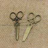 20pcs 25*60mm Zinc Alloy Scissors Charm Vintage Pendants Jewelry Charms