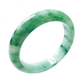 Zheru Jewelry Natural Burmese Emerald Green 54-62mm Bangle