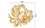 Natural Pearl Flower Brooch Cubic Zircon Fine Jewelry