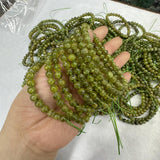 6mm Peridot Round Stone Beads Bracelet for Women and Men