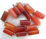 Quartz Crystal Turquoise Tiger Cylinder Pendant for DIY Jewelry Making
