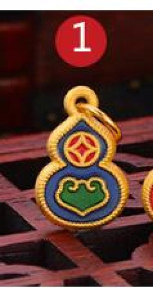 Vintage Calabash FU 24KT 999 Stamp Pendant Charm
