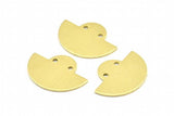 12pc Raw Brass Semi Circle Blanks Pendant Charm 24x17.5x0.8mm