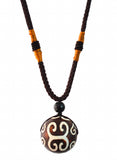 Tibetan Dzi Bead Pendant Lucky Amulet Healing Jewelry