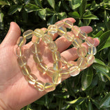 Fengbaowu Lemon Citrine Bracelet Cube Beads Crystal Healing Stone Jewelry