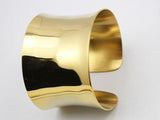 Golden Stainless Steel Wide Cuff Bangle Bracelet for Women