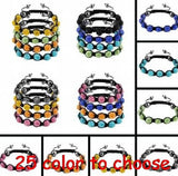 10mm Mixed Rhinestone Bracelet with 9 Ball Beads