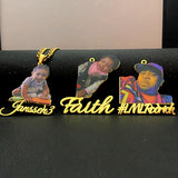 Kids Name Necklace Acrylic Picture Pendant Gift