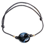 Dark Tiger Eyes Stone Beads Bracelet Hand Weave Crystal Jewelry