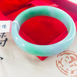 Zheru Natural Jadeite Bracelet Green Violet 54-62mm