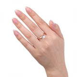 Rose Ring with 2ct Zirconia Rings for Women Anillos Wedding