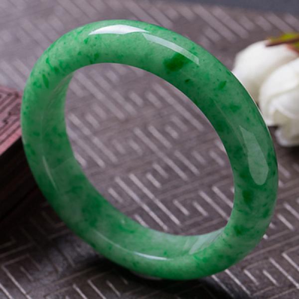 Natural Burmese Light Green Jadeite 54mm-64mm Bracelet