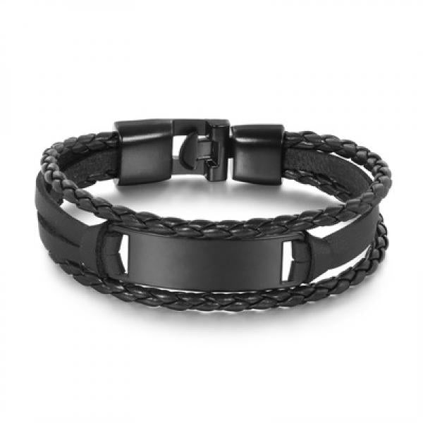 Daddy Hand-Woven Retro Bracelet Engrave Leather Jewelry Christmas
