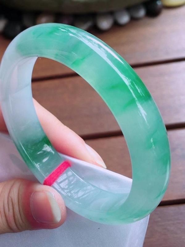 Natural Burmese Emerald Green Flower 54-64mm Bracelet for Mom and Girlfriend