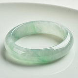 Zheru Jewelry Natural Myanmar Jadeite Ice Green Two-Color Bracelet 54-64mm