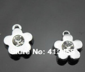 100pcs Rhinestone Flower Pendant Charms DIY Accessories