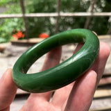 Zheru Hetian Jade Green Bracelet 54-64mm Princess Jewelry Gift