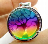 Natural Stone Turquoise Tiger Eye Tree of Life Charm Pendant 10pcs