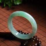 Zheru Jewelry Natural Burmese Jadeite 54-64mm Light Green Bracelet