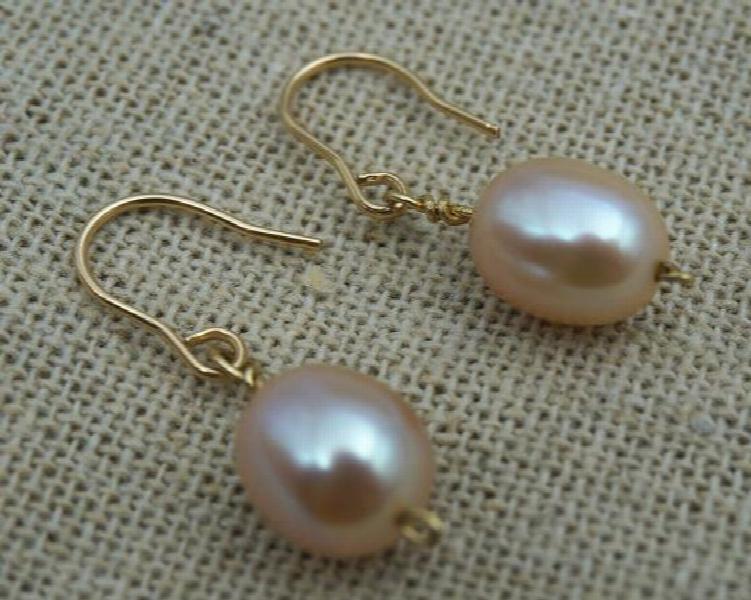 Pink Rice Freshwater Pearl Dangle Earrings for Women