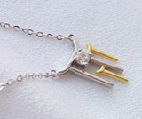 925 Silver Pendant Choker Zircon Necklace for Women