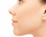 20Pcs/Box 925 Sterling Silver Nose Studs 2.0MM Crystal Nose Pin Body Piercing
