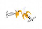 Banana Cuff Links For Men Fruit Brass Material Yellow Cufflinks