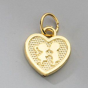 Romance S925 Sterling Silver Couple Heart Pendant Charms for DIY Necklace