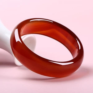 Zheru Natural Agate Chalcedony Red Bracelet 54mm-64mm
