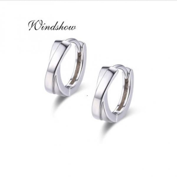 925 Silver Cross Circle Small Loop Huggie Hoop Earrings For Women