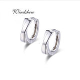 925 Silver Cross Circle Small Loop Huggie Hoop Earrings For Women