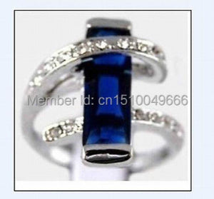 Silver Plate Crystal Ring Size 7 8 9#