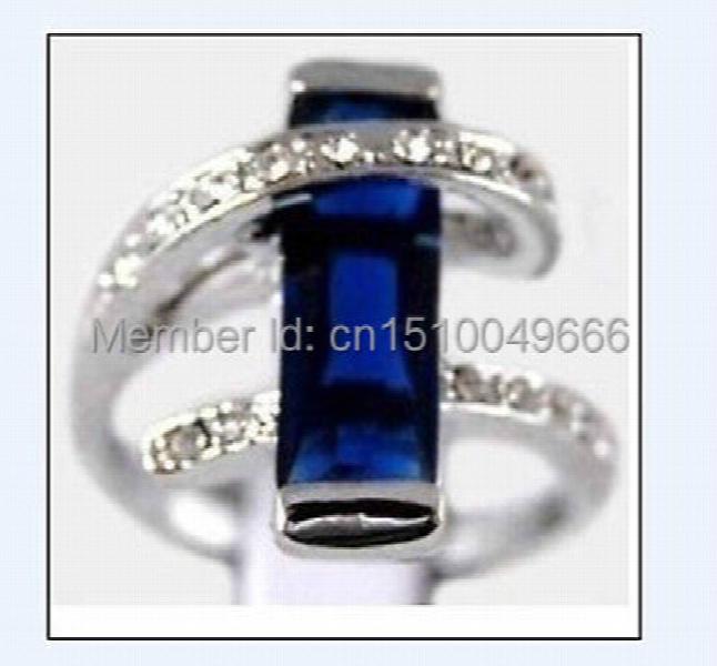 Silver Plate Crystal Ring Size 7 8 9#