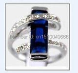 Silver Plate Crystal Ring Size 7 8 9#