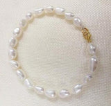Arriver Baroque Pearl Bracelet 9x10mm Natural Freshwater Pearl Clasp