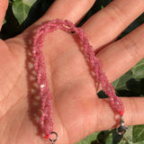 Natural Red Tourmaline Chain Bracelet Reiki Healing Stone Jewelry