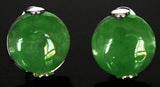 925 Sterling Silver Green Jade Earrings