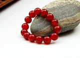 Red Agate Beads Elastic Bracelet Jewelry Gift