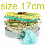 Bohemian Leather Bracelet Women Charm Bangle Jewelry B16001